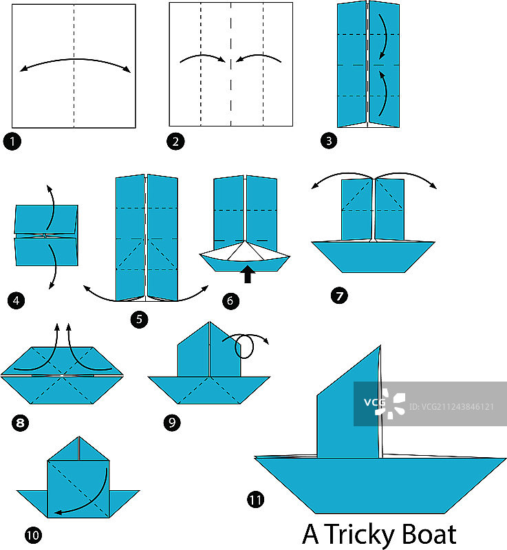 一步一步地指导如何制作折纸图片素材