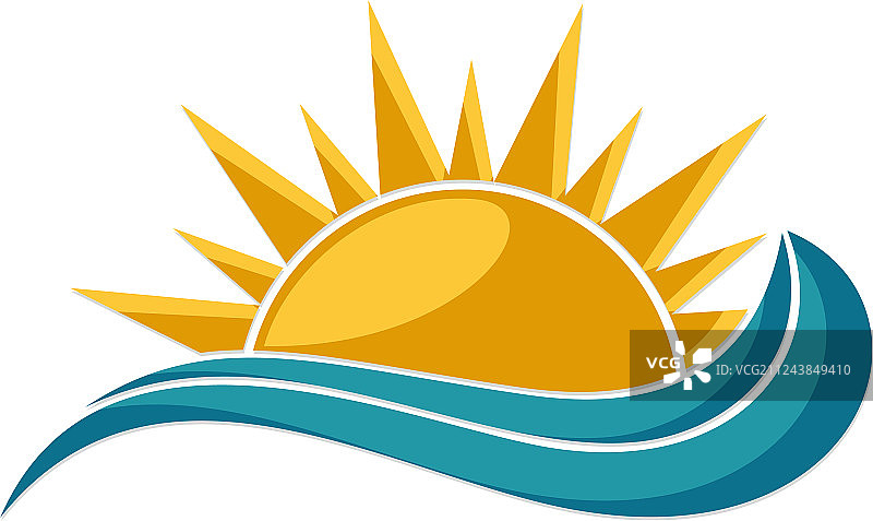 太阳与海洋logo图片素材