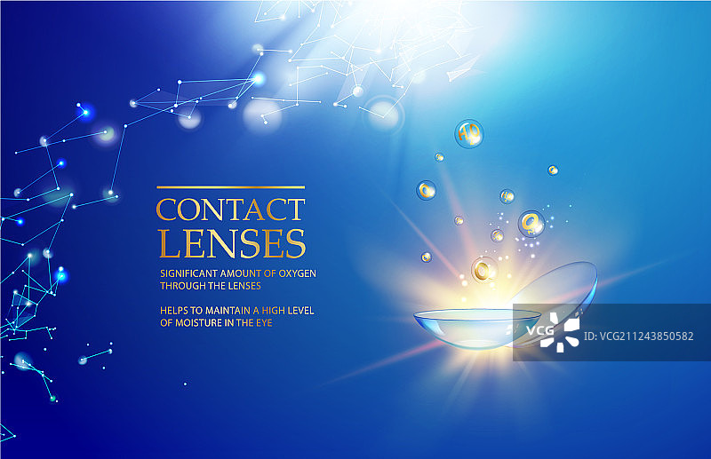 有益眼睛健康的蓝色隐形眼镜图片素材