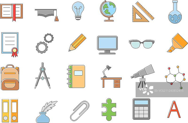 学校元素图标集图片素材