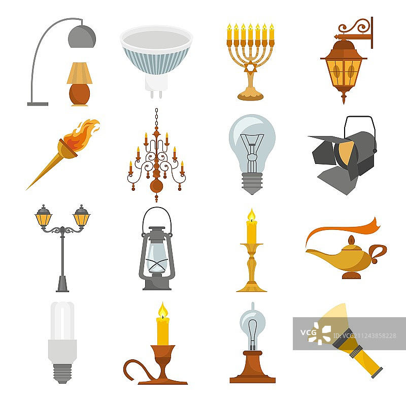 照明元素图标集图片素材