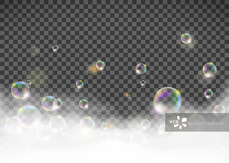 透明背景上的肥皂泡沫气泡图片素材