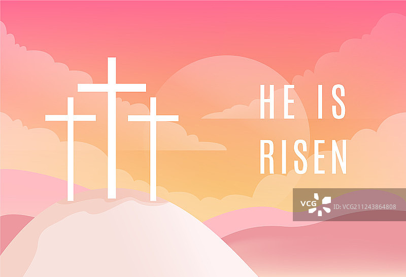 髑髅地山上的三个十字架图片素材