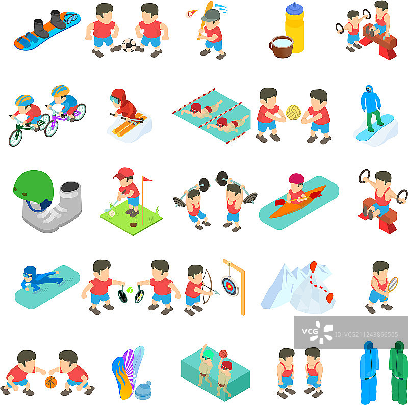 体育竞赛图标集2.5D风格图片素材