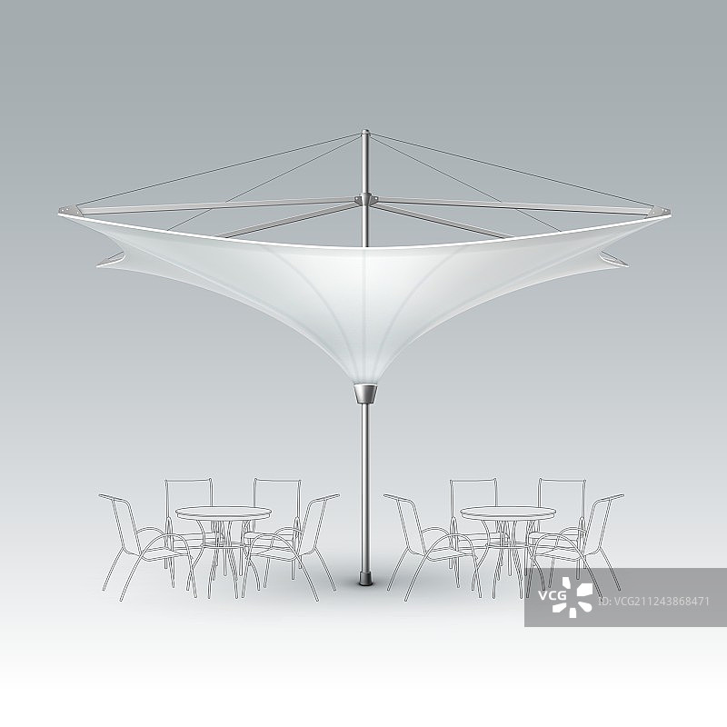 白色反向户外海滩咖啡馆遮阳伞图片素材