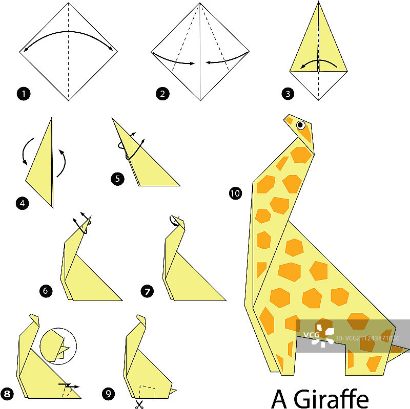 一步一步地指导如何制作折纸图片素材