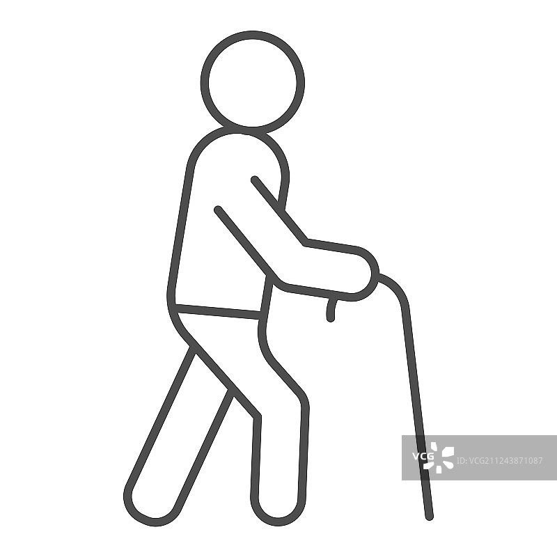 拄着拐杖的老人图片素材