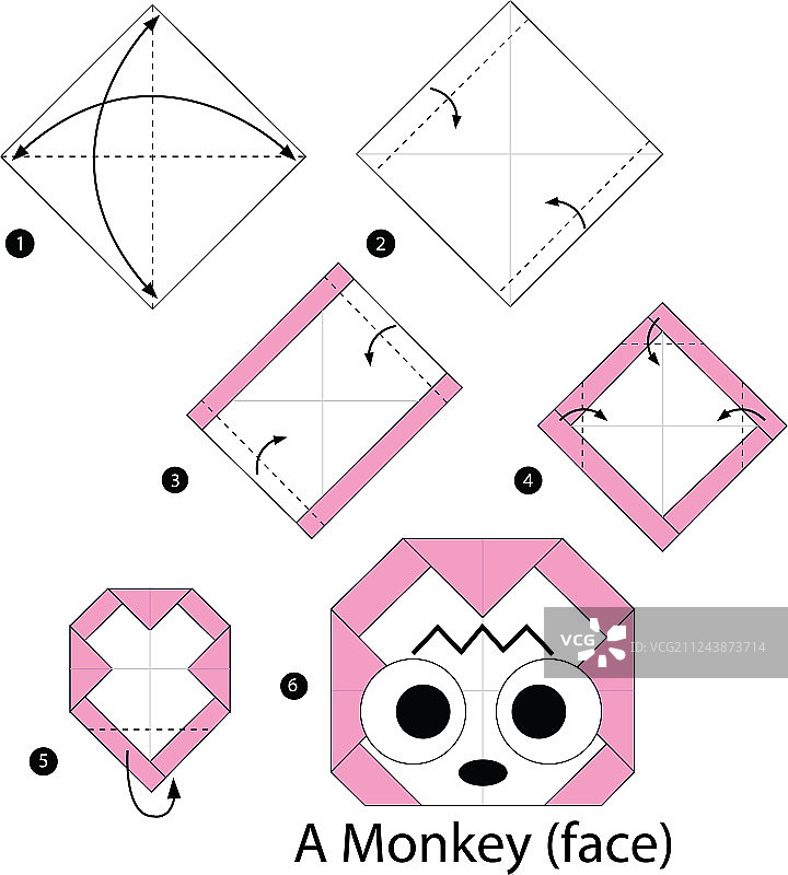 一步一步地指导如何制作折纸图片素材