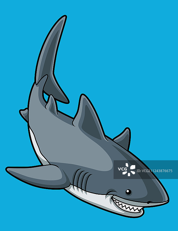 卡通大白鲨微笑图片素材