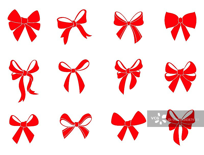 图形装饰蝴蝶结套装图片素材