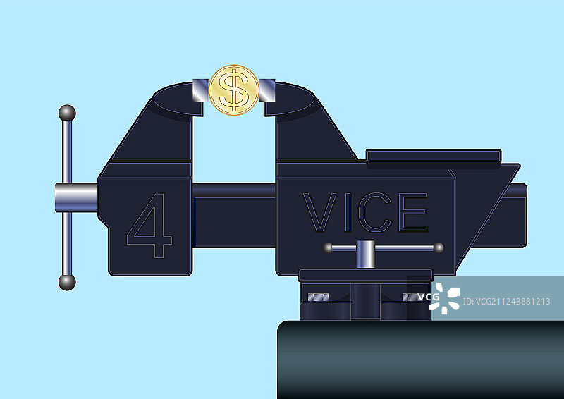 老虎钳夹着的金币图片素材