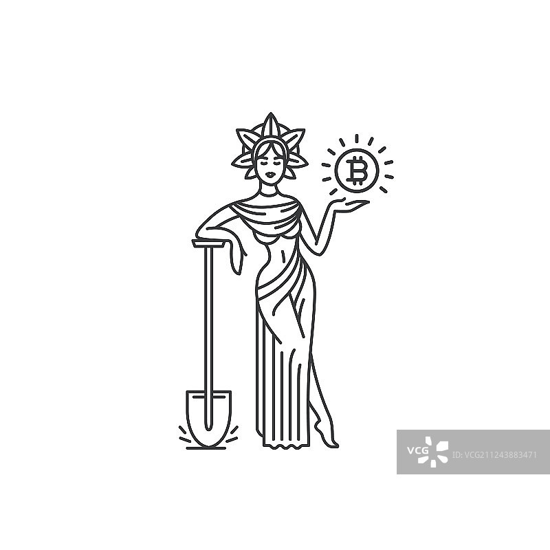 采矿女神的概念图片素材