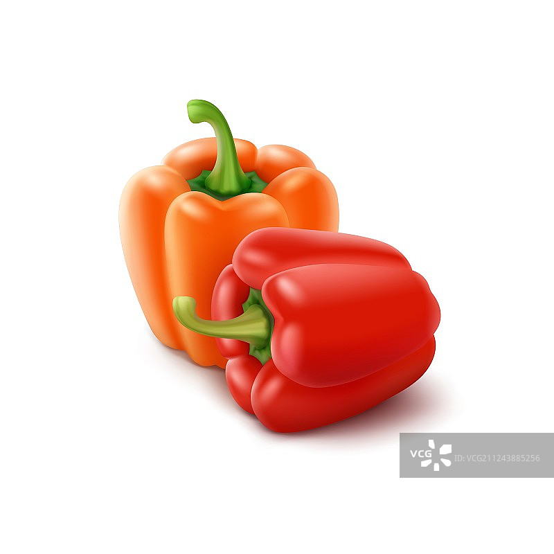 背景上的橙红色保加利亚甜椒图片素材