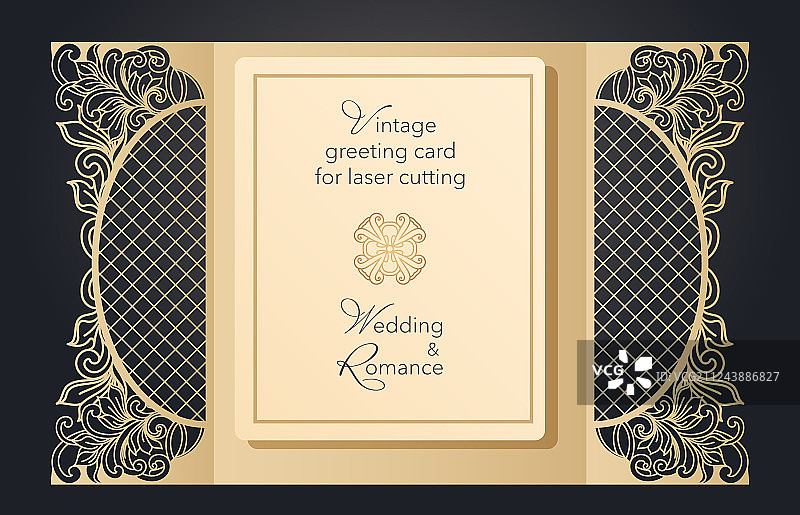 用于激光切割的可折叠贺卡门图片素材