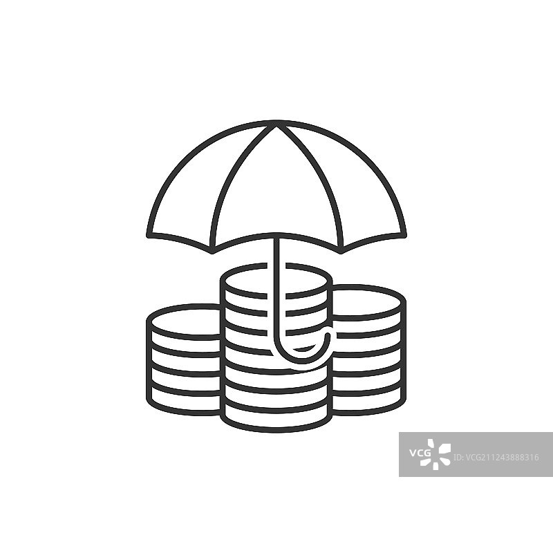 保护资金线条图标图片素材