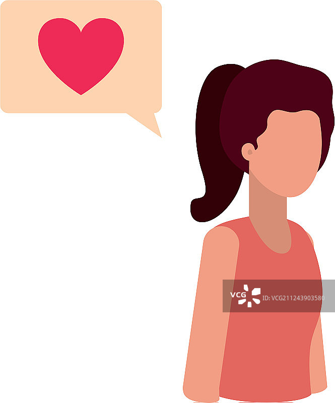 年轻女子与语音气泡角色图片素材