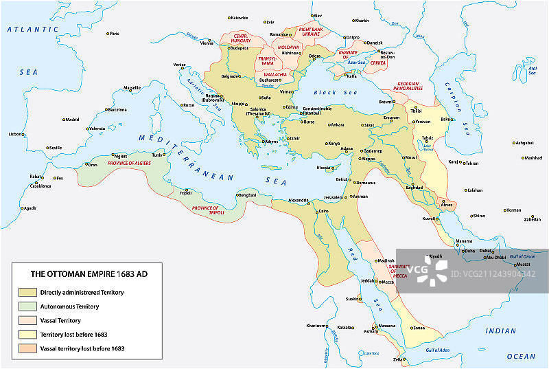 奥斯曼帝国时期的地图图片素材