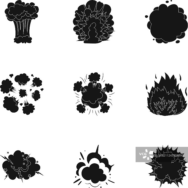 一组关于爆炸的图标五花八门图片素材