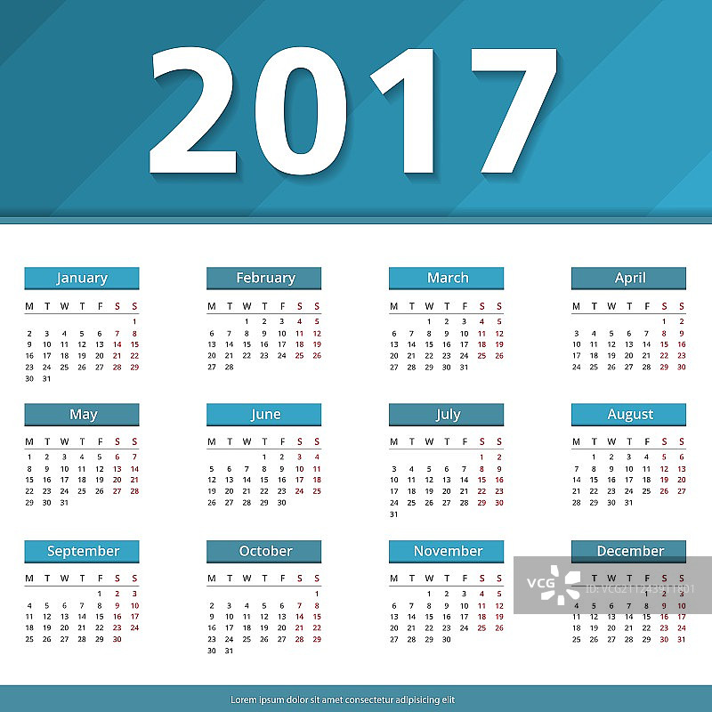 2017年日历图片素材