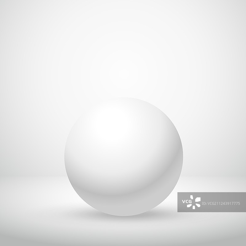 空房间里的白色干净球体图片素材