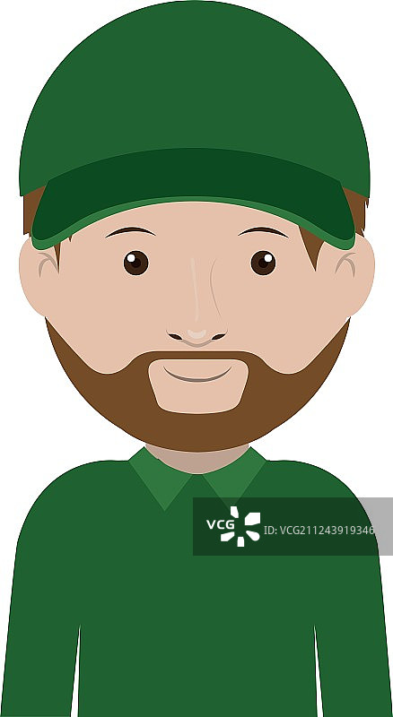 穿绿色制服戴帽子的调度员图片素材