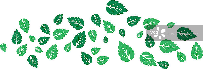 薄荷叶扁平图标图片素材