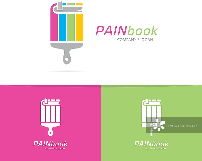 书本和画笔标志组合图片素材