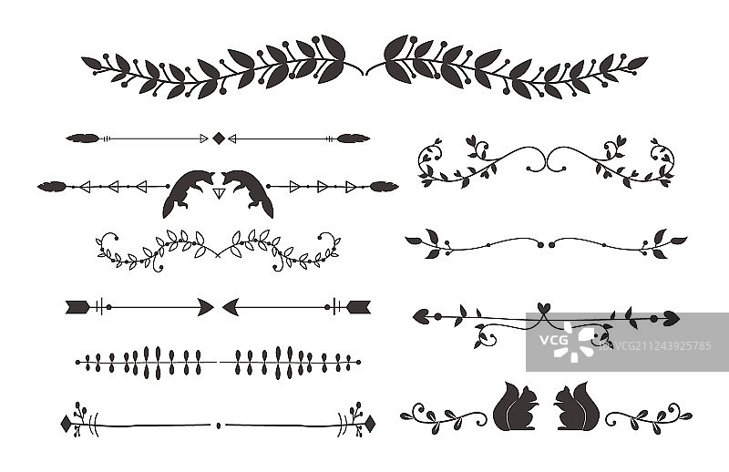 花式书法风格分隔线集合图片素材