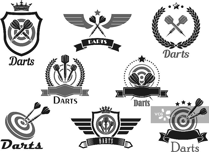 飞镖运动俱乐部奖励标志或图标图片素材