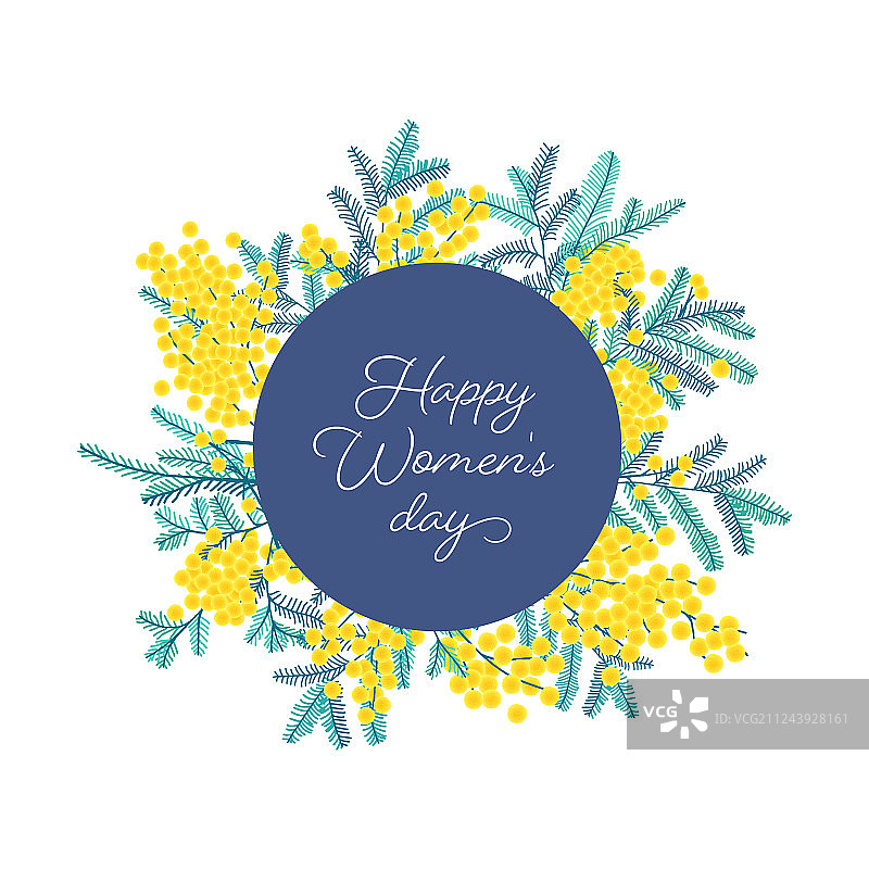 三八妇女节祝福含羞草背景图片素材