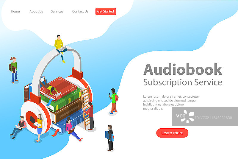 2.5D扁平风格登录页模板图片素材