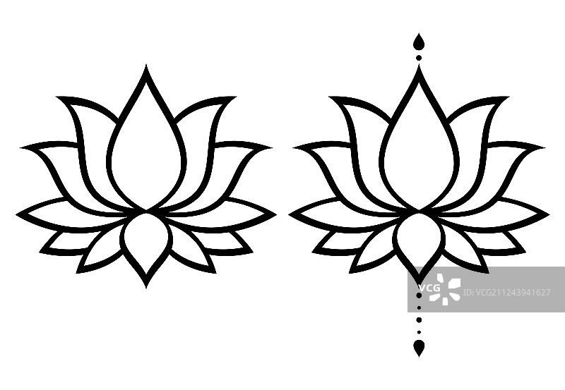 莲花设计套装瑜伽装饰图片素材