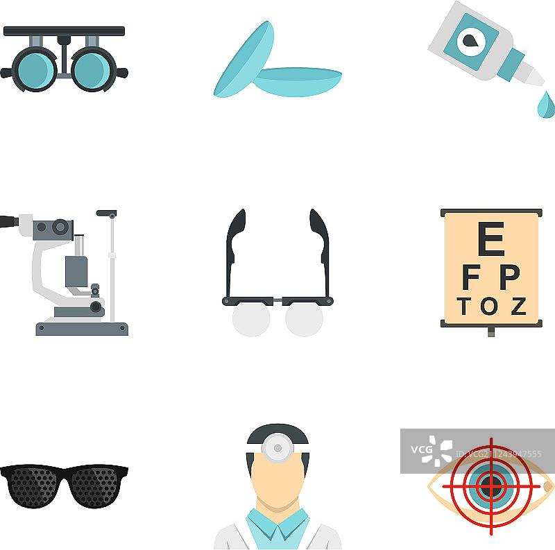 视力矫正图标扁平风格图片素材