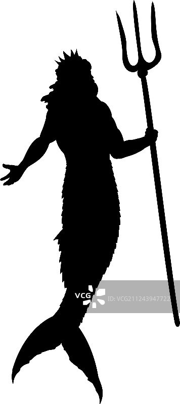 波塞冬海王神剪影神话幻想图片素材