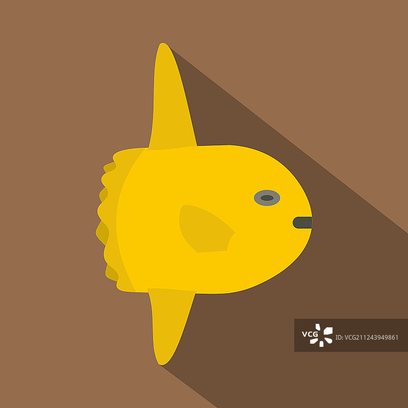 扁平风格的小黄鱼图标图片素材