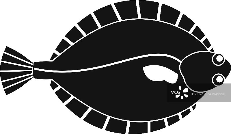 比目鱼图标简约风格图片素材