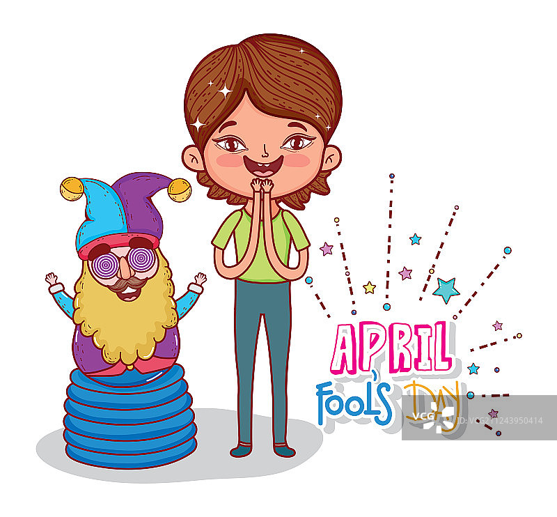 愚人节的小丑男孩图片素材