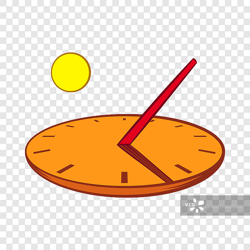 卡通风格的日晷图标图片素材