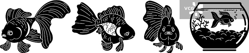 金鱼图标简约风格图片素材