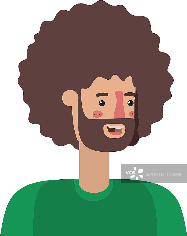 爆炸头年轻男子头像图片素材