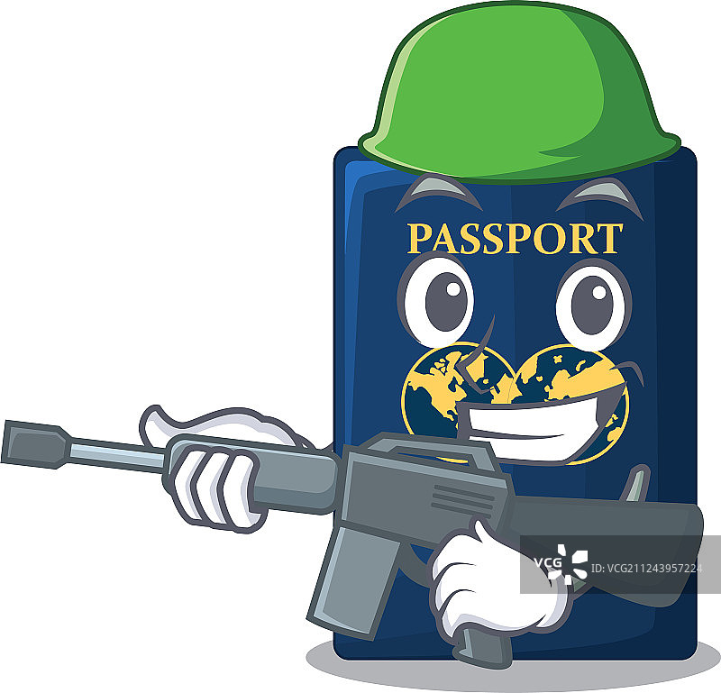 卡通形式的军用蓝色护照图片素材