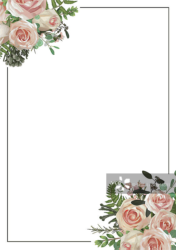 带装饰的金色长方形框架图片素材