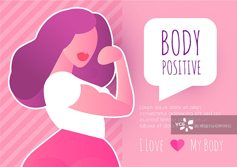 身材自信的快乐美丽大码女孩图片素材