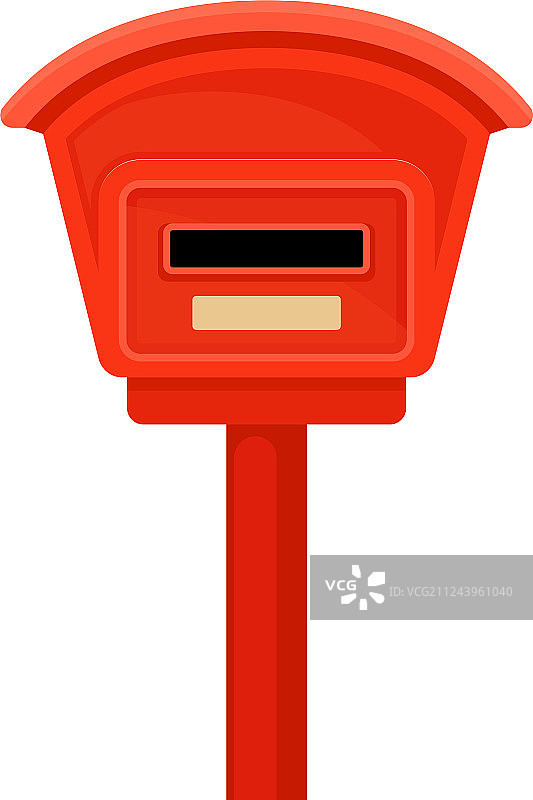 红色杆式小邮箱2.5D扁平图标图片素材