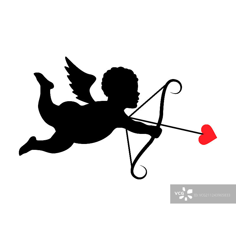 丘比特剪影图片素材