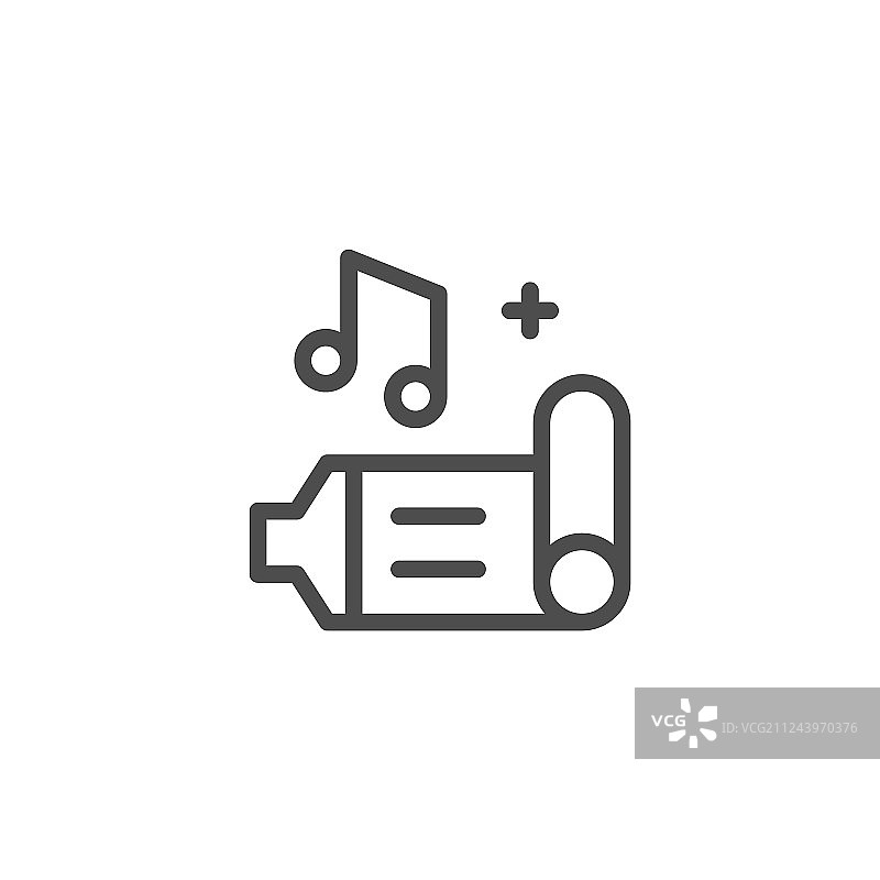 生日口哨线性图标图片素材