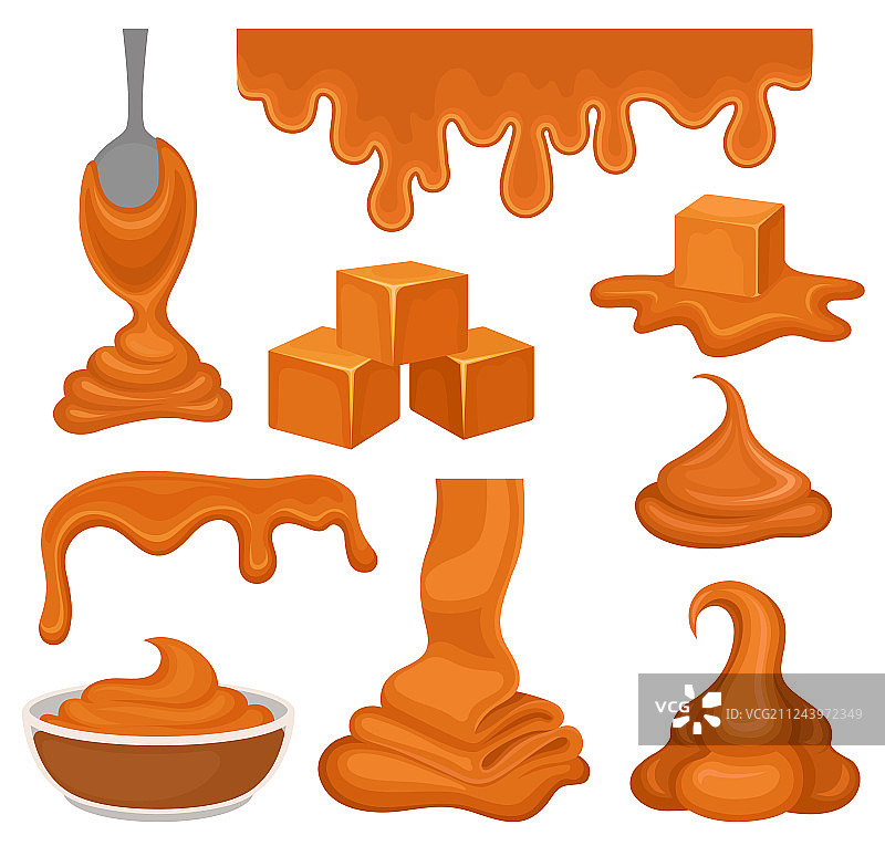 白色背景上的aramel产品系列图片素材