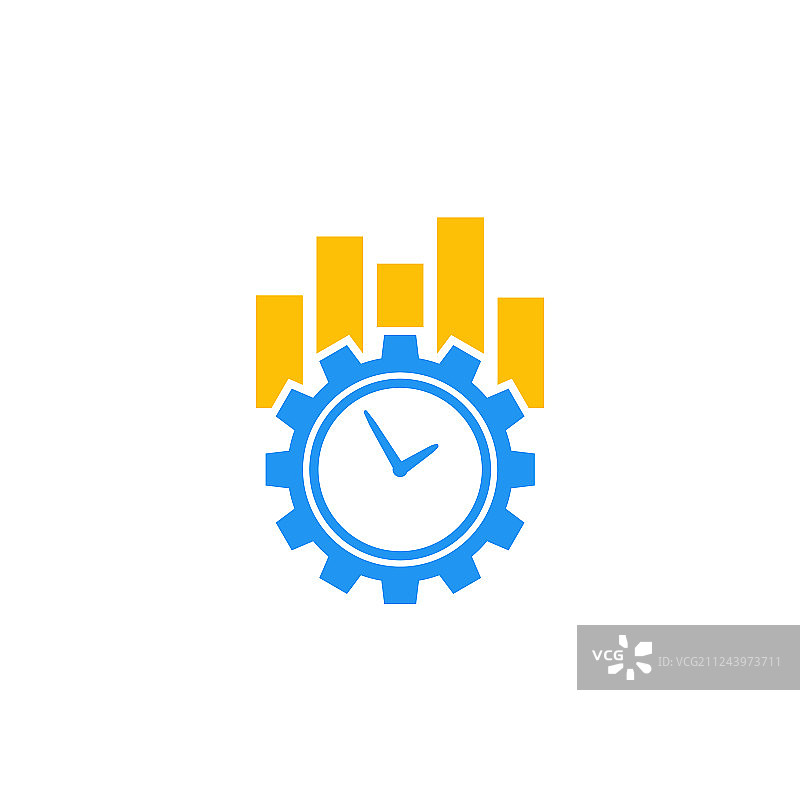 白色背景上的生产力和效率图标图片素材