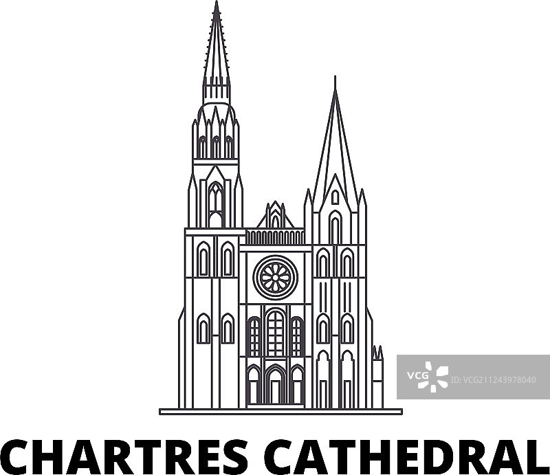 法国沙特尔线旅游天际线设置法国图片素材