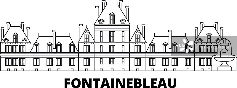 法国枫丹白露地标旅游天际线图片素材